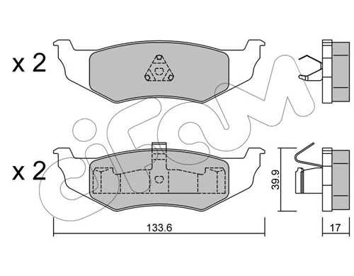 Brake Pad Set, disc brake (822-522-0)
