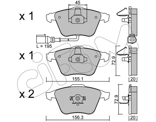 Brake Pad Set, disc brake (822-549-2)