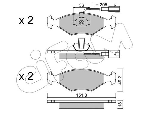Brake Pad Set, disc brake (822-273-0)