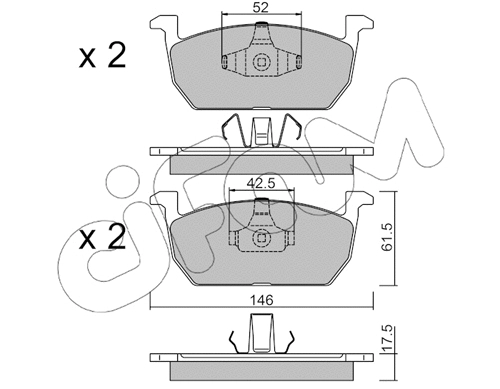 Brake Pad Set, disc brake (822-1214-0)