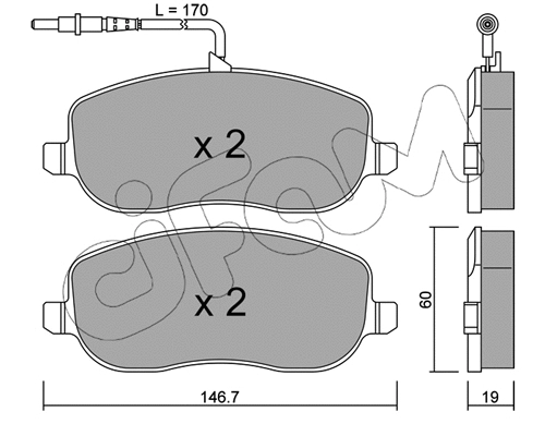 Brake Pad Set, disc brake (822-530-0)