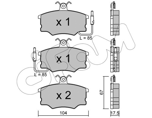 Brake Pad Set, disc brake (822-053-0)