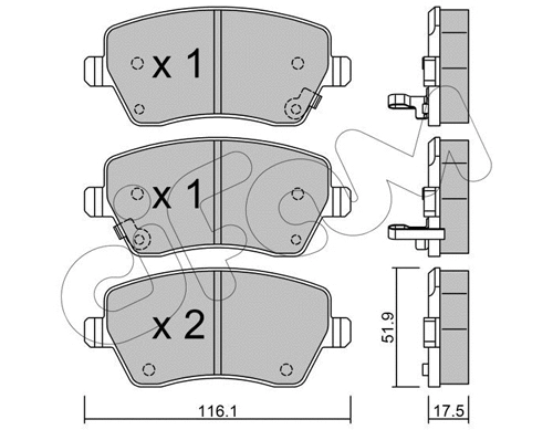 Brake Pad Set, disc brake (822-485-2)