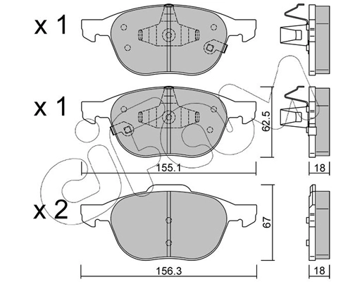 Brake Pad Set, disc brake (822-534-2)