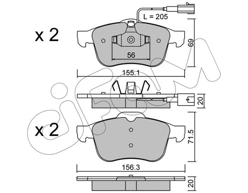 Brake Pad Set, disc brake (822-703-0)