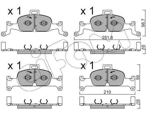 Brake Pad Set, disc brake (822-1126-0)