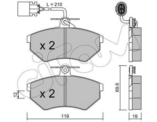 Brake Pad Set, disc brake (822-050-1)