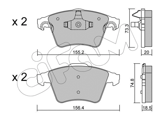 Brake Pad Set, disc brake (822-552-3)
