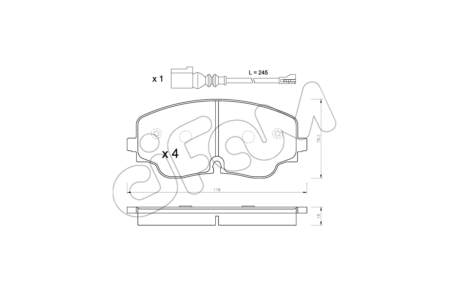 Brake Pad Set, disc brake (822-1316-0)