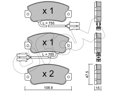 Brake Pad Set, disc brake (822-104-1)