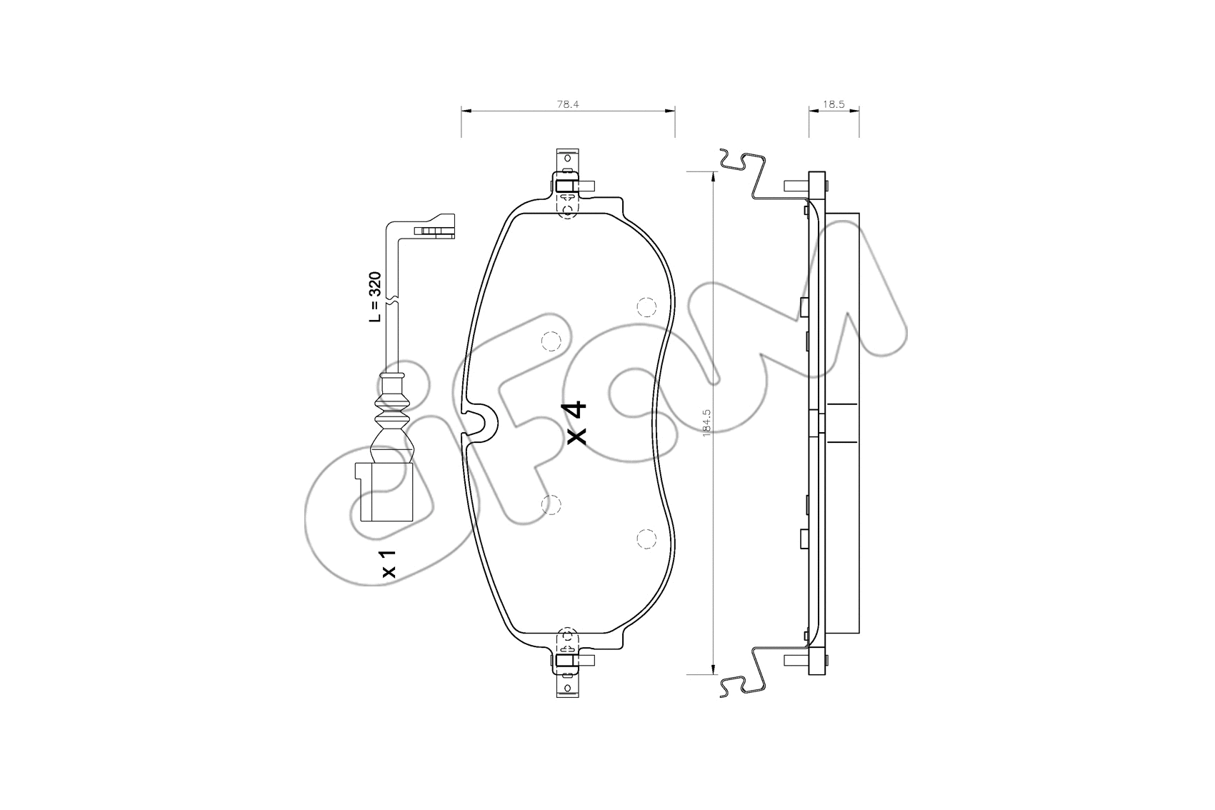 Brake Pad Set, disc brake (822-1320-0)