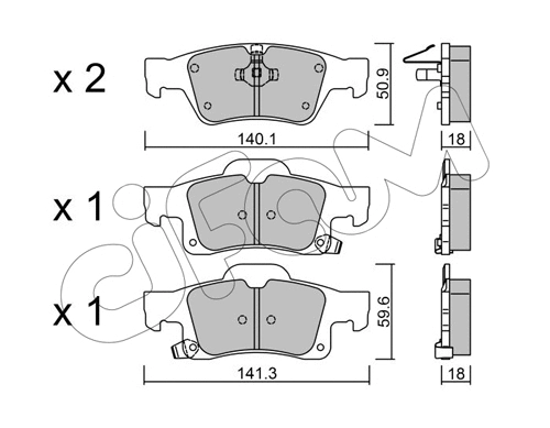 Brake Pad Set, disc brake (822-928-0)