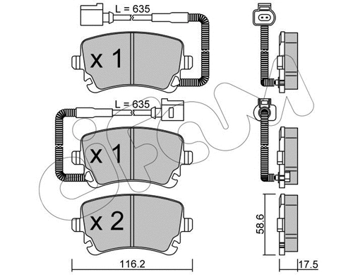 Brake Pad Set, disc brake (822-554-1)