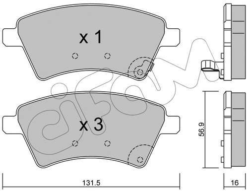 Brake Pad Set, disc brake (822-702-0)