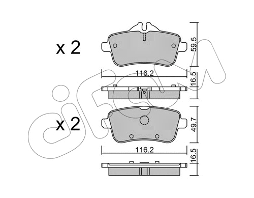 Brake Pad Set, disc brake (822-968-3)