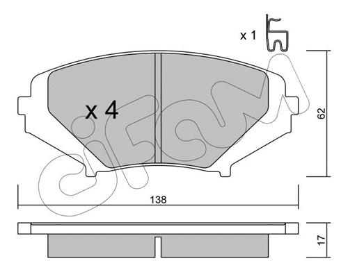 Brake Pad Set, disc brake (822-732-0)