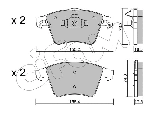 Brake Pad Set, disc brake (822-552-4)