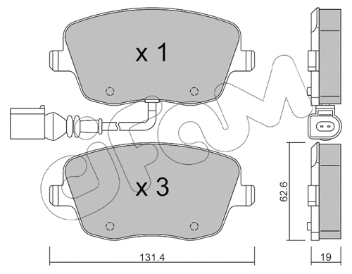 Brake Pad Set, disc brake (822-547-1)
