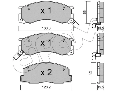 Brake Pad Set, disc brake (822-281-0)
