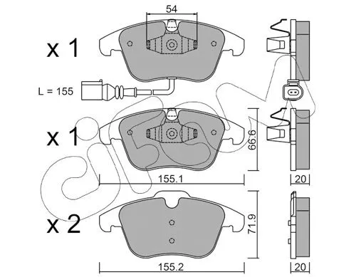 Brake Pad Set, disc brake (822-675-1)