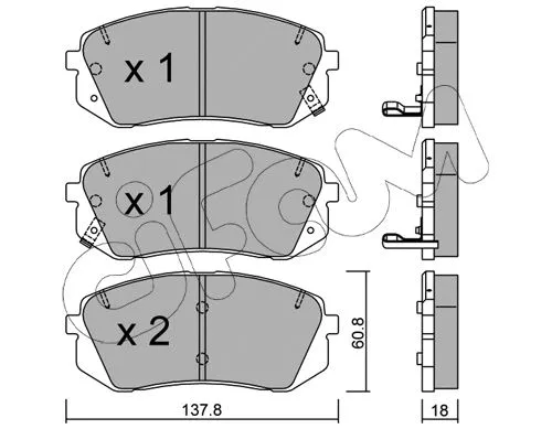 Brake Pad Set, disc brake (822-783-1)