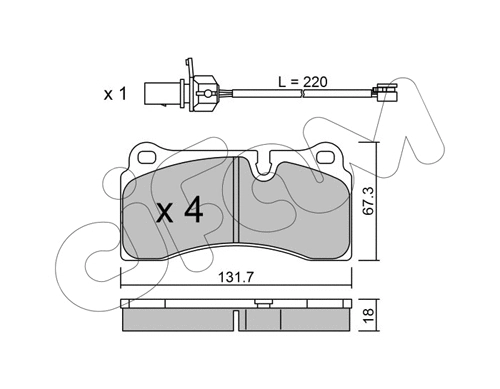 Brake Pad Set, disc brake (822-1044-0)