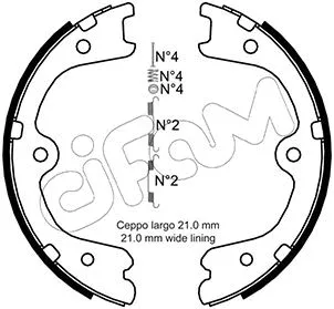 Brake Shoe Set, parking brake (153-297K)