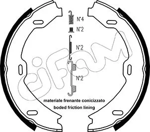 Brake Shoe Set, parking brake (153-241K)