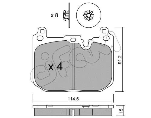 Brake Pad Set, disc brake (822-1015-0)