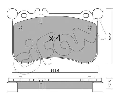 Brake Pad Set, disc brake (822-1133-0)