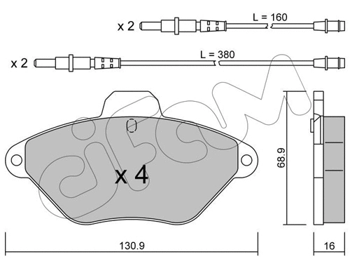 Brake Pad Set, disc brake (822-157-0)