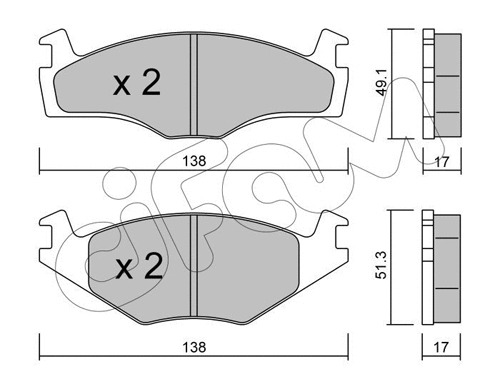 Brake Pad Set, disc brake (822-045-2)