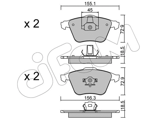 Brake Pad Set, disc brake (822-549-3)