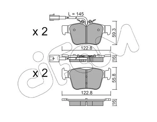 Brake Pad Set, disc brake (822-1101-0)