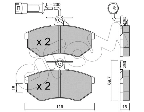 Brake Pad Set, disc brake (822-148-3)
