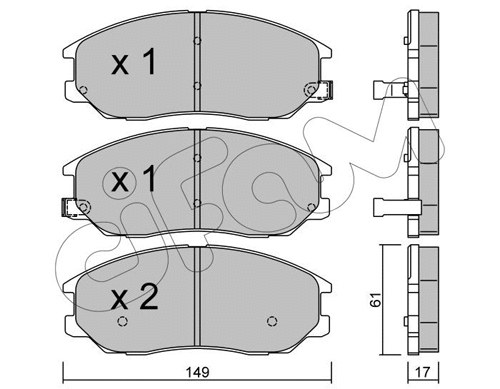 Brake Pad Set, disc brake (822-633-0)