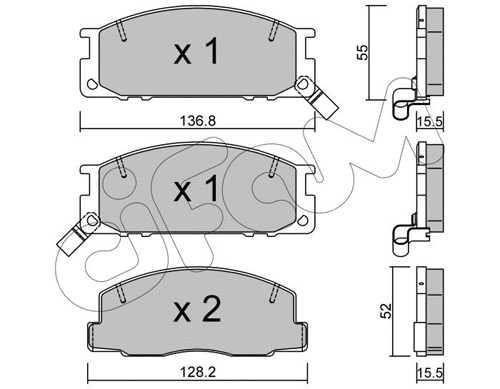 Brake Pad Set, disc brake (822-280-0)