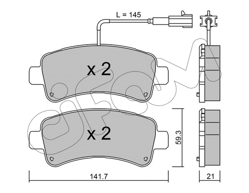 Brake Pad Set, disc brake (822-1033-0)