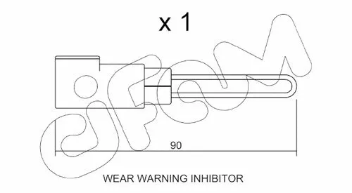 Warning Contact, brake pad wear (SU.258)