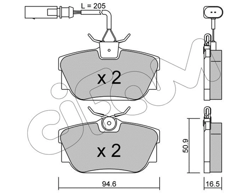Brake Pad Set, disc brake (822-346-2)