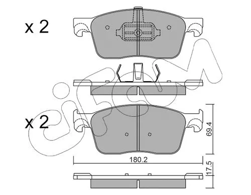 Brake Pad Set, disc brake (822-1107-0)