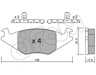 Brake Pad Set, disc brake (822-047-0K)