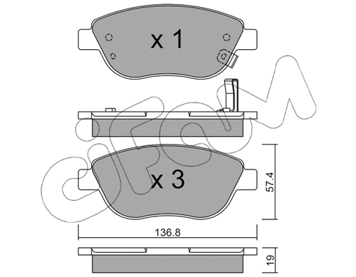 Brake Pad Set, disc brake (822-322-2)