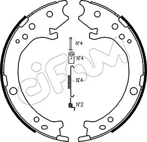 Brake Shoe Set, parking brake (153-161K)