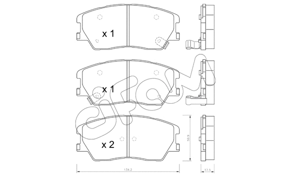 Brake Pad Set, disc brake (822-1305-0)