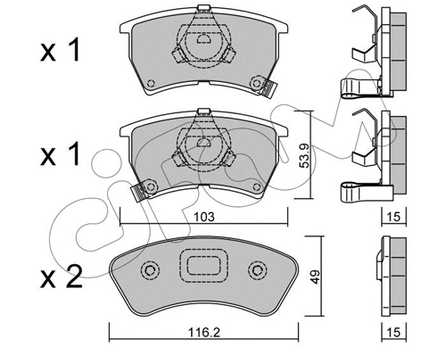 Brake Pad Set, disc brake (822-386-0)