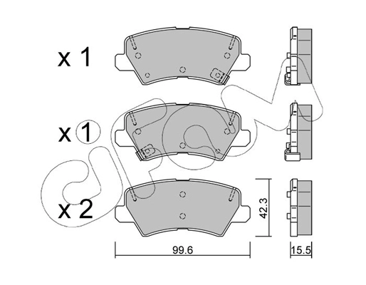 Brake Pad Set, disc brake (822-1166-0)
