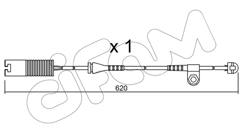 Warning Contact, brake pad wear (SU.154)