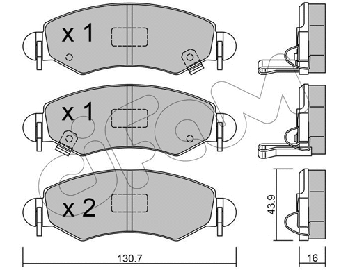 Brake Pad Set, disc brake (822-339-1)
