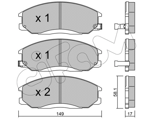 Brake Pad Set, disc brake (822-364-0)